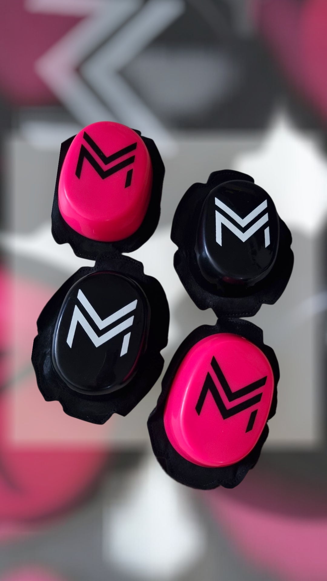 Kneesliders black/fluo pink