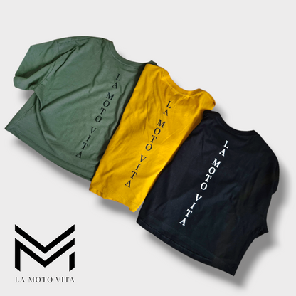 Cropped Tee black/ocher/green