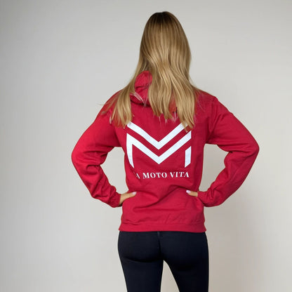 Sudadera con capucha color rojo cereza