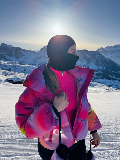 Pasamontañas de cola de caballo de forro polar