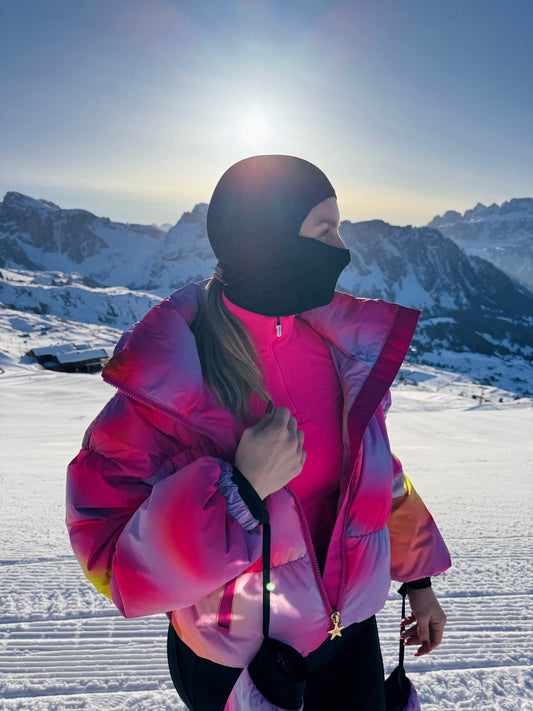 Pasamontañas de cola de caballo de forro polar